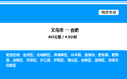 義烏市到合肥物流專線-裝修材料運(yùn)輸專線「直達(dá)不中轉(zhuǎn)」